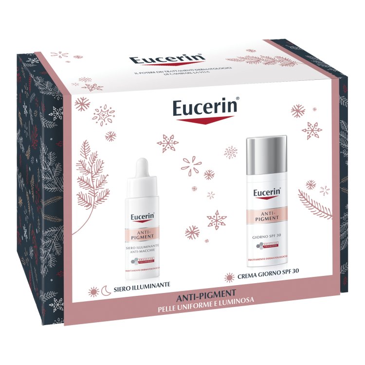 Eucerin Cofanetto di Natale Anti-Pigment - Siero illuminante anti macchie 30 ml + Crema viso da giorno SPF30 50 ml