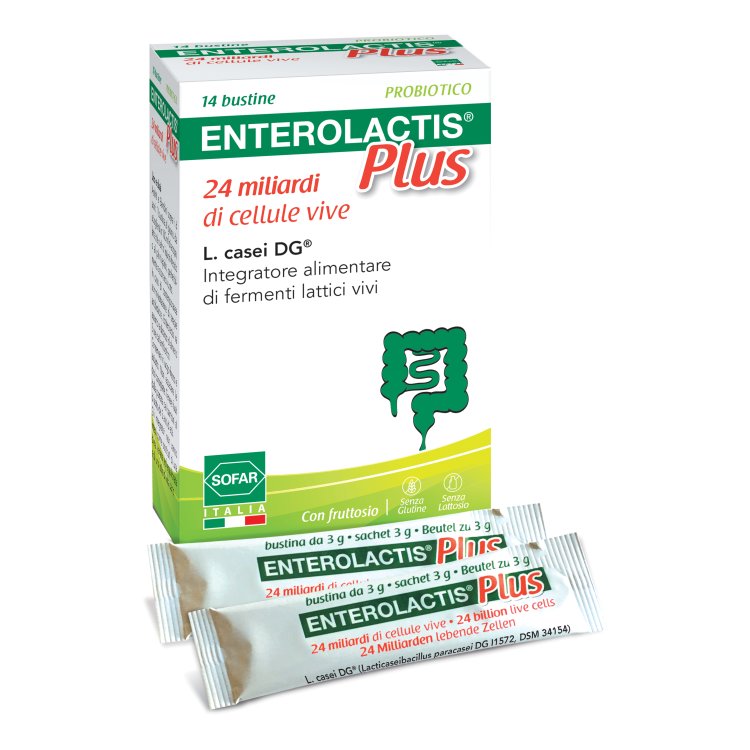 Enterolactis Plus - Integratore a base di fermenti lattici vivi -14 bustine