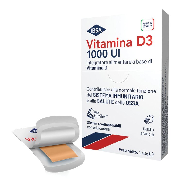 Vitamina D3 IBSA 1000UI - Integratore di Vitamina D - 30 film orodispersibili