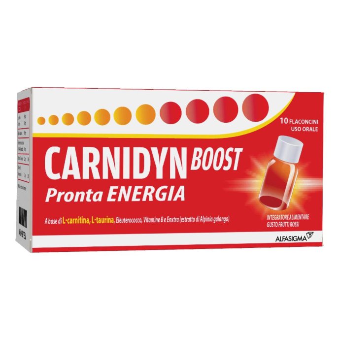 Carnidyn Boost Pronta Energia - Integratore alimentare energizzante - 10 flaconcini