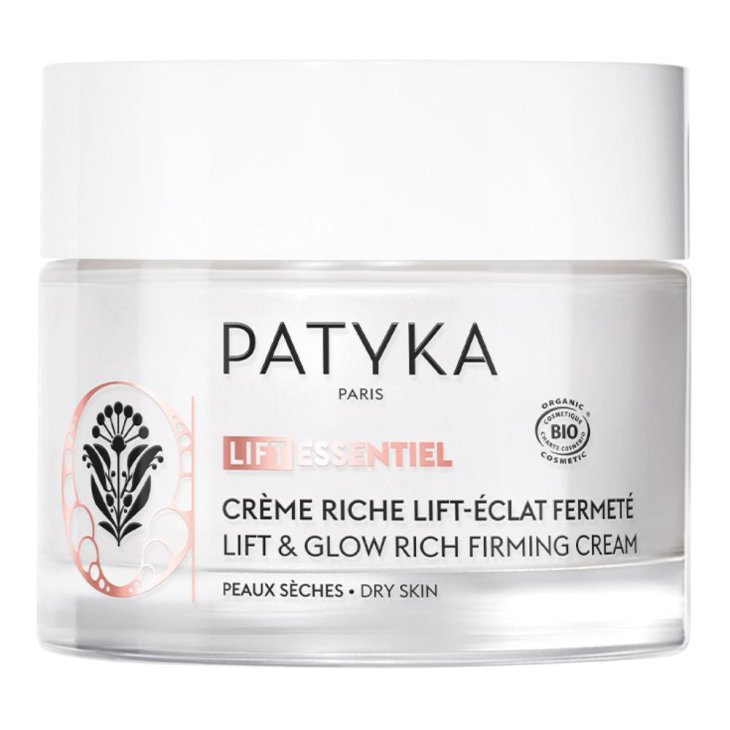 Patyka Crema Ricca Liftante-Illuminante Tonificante - Crema viso antirughe per pelle secca - 50 ml