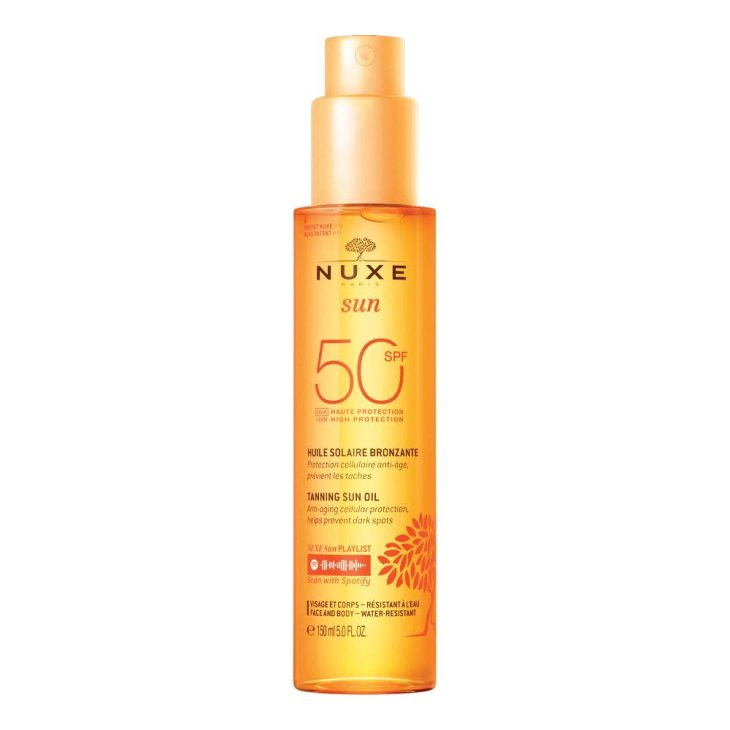 Nuxe Sun Olio Solare Abbronzante SPF 50 - Protezione solare anti-età ed anti-macchie - 150 ml