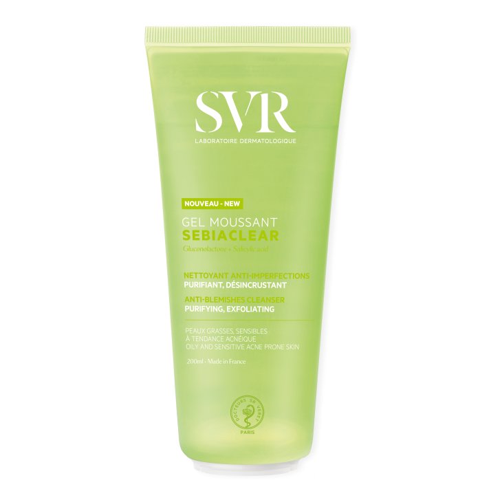 Svr Sebiaclear Gel Moussant Viso e Corpo - Detergente antimperfezioni per pelle grassa a tendenza acneica - 200 ml
