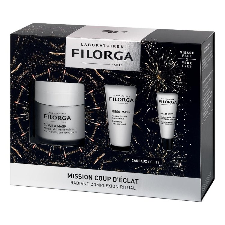 Filorga Cofanetto Pelle Radiosa Viso e Occhi - Scrub & Mask 55 ml + Meso Mask 15 ml + Optim Eyes 4 ml