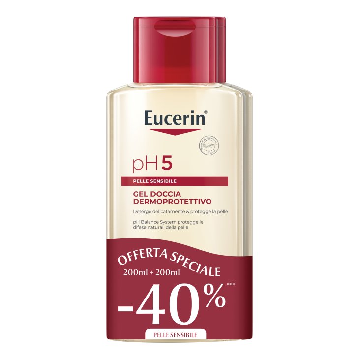 Eucerin pH5 Gel Doccia Dermoprotettivo Pacco Doppio - Gel doccia per pelle sensibile - 200 ml