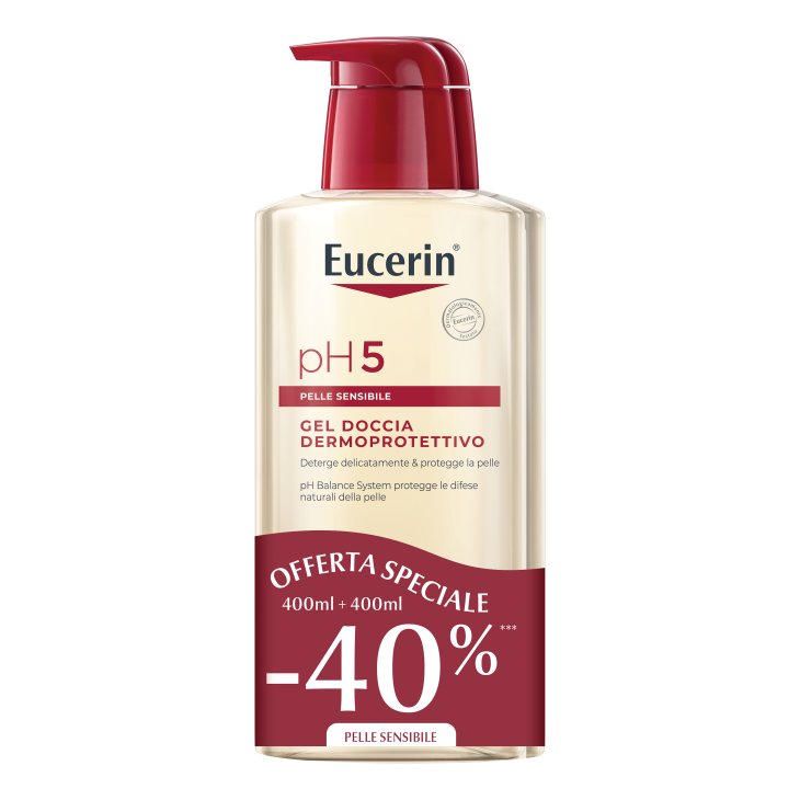 Eucerin pH5 Gel Doccia Dermoprotettivo Pacco Doppio - Gel doccia per pelle sensibile - 400 ml