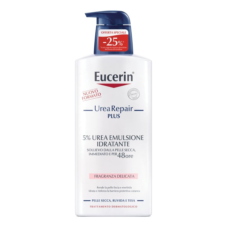 Eucerin UreaRepair Plus Emulsione Idratante con Urea 5% - Emulsione corpo per pelle secca, ruvida e tesa - 400 ml
