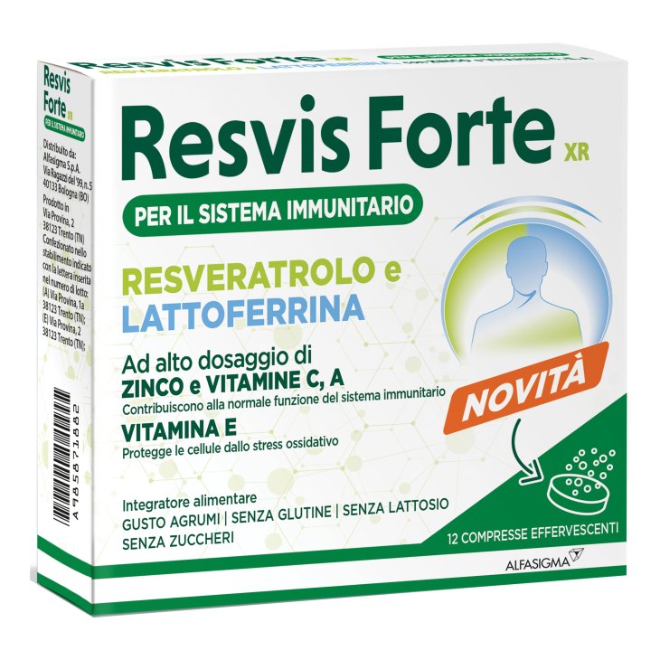 Resvis Forte XR - Integratore per supportare le difese immunitarie - 12 Compresse Effervescenti