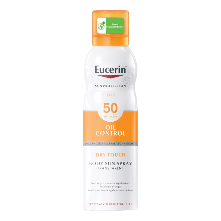 Eucerin Sun Spray Solare Spf50 - Spray solare trasparente tocco secco per corpo - 200 ml 