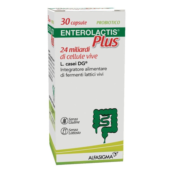 ENTEROLACTIS Plus - Integratore alimentare con fermenti lattici vivi probiotici - 30 capsule