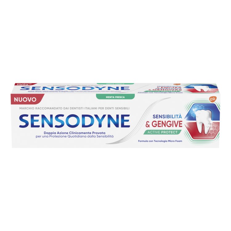 Sensodyne Dentifricio Sensibilità e Gengive Active Protect - Protegge dalla sensibilità dentale e mantiene le gengive sane - 75 ml
