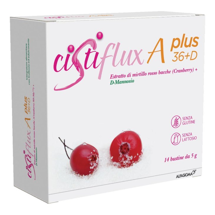 Cistiflux A Plus 36+D - Integratore a base di Mirtillo rosso per il benessere delle vie urinarie - 14 Bustine
