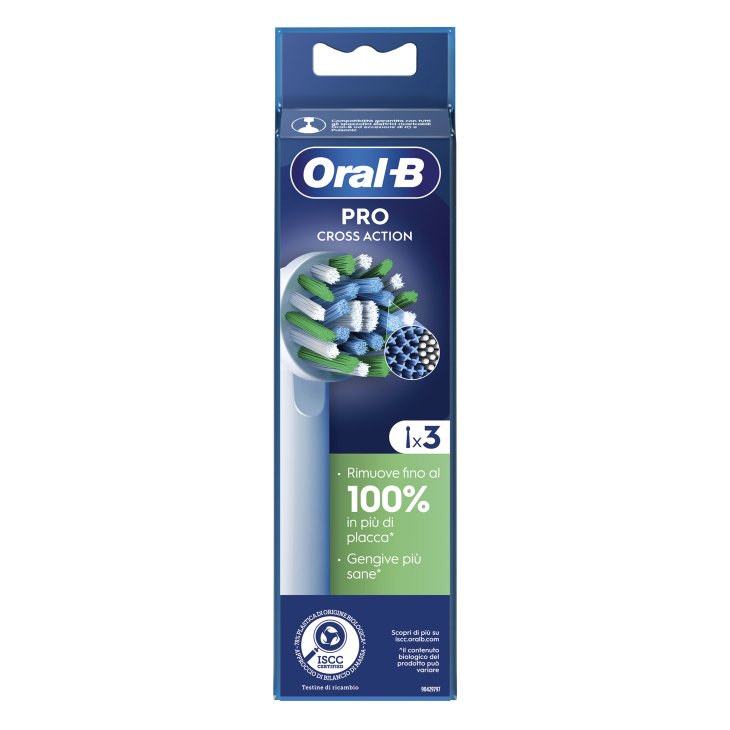 Oral-B Pro Cross 3D White Testine di Ricambio - Testine con setole a forma di X - Colore Bianco - 3 pezzi 