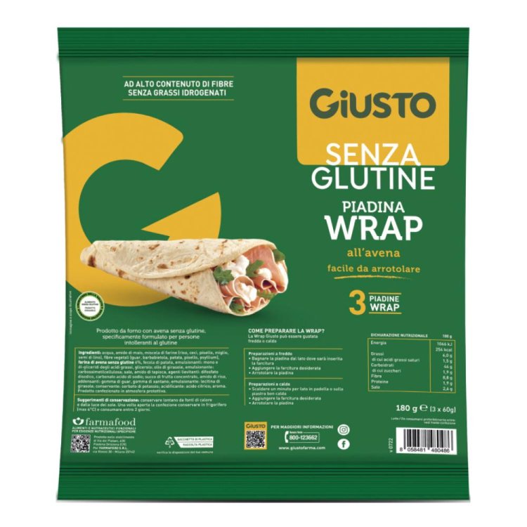 GIUSTO S/G Wrap Avena 3x60g