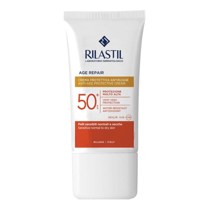 Rilastil Sun System Age Repair Crema Antirughe SPF50+ - Crema solare viso antietà - 50 ml