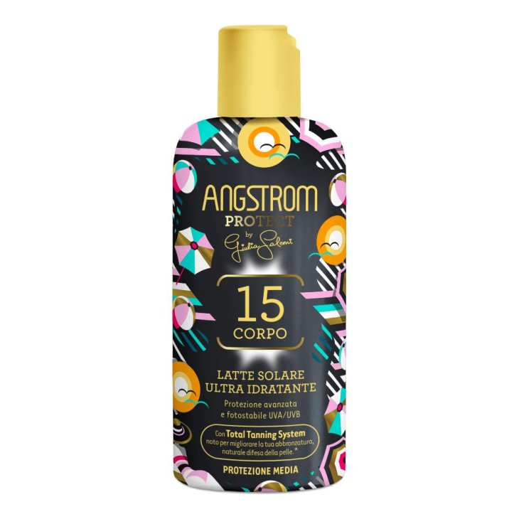 Angstrom Protect Latte Solare Ultra Idratante SPF15 - Protezione solare bassa per il corpo - Edizione Giulia Salemi - 200 ml