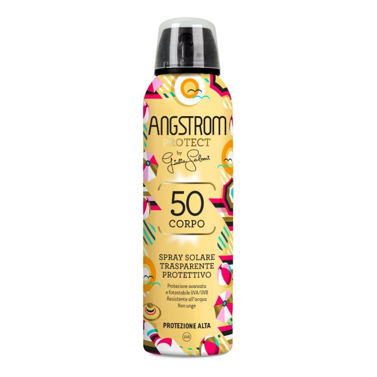 Angstrom Spray Solare Trasparente SPF50+ - Spray solare corpo resistente all'acqua - Edizione Giulia Salemi - 150 ml