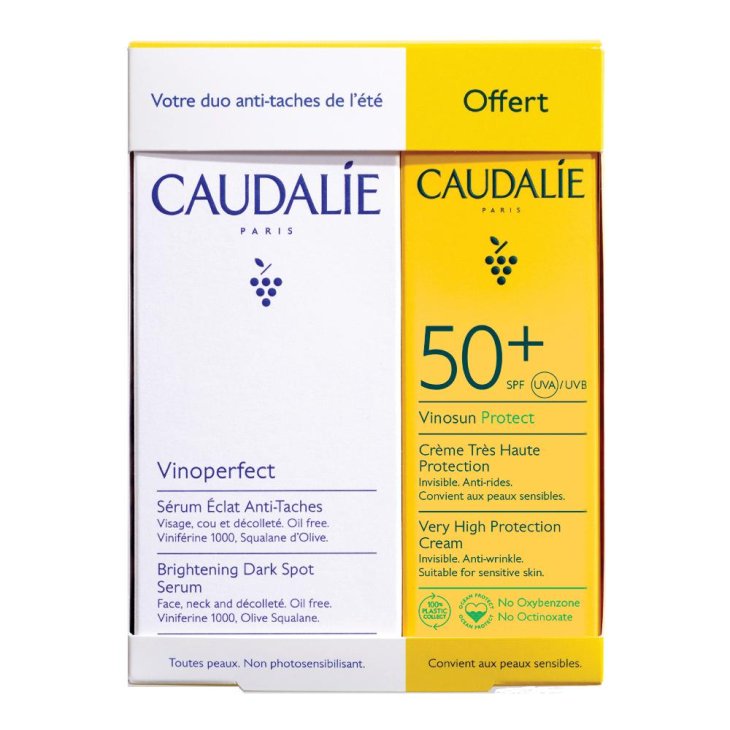 Caudalie Cofanetto Vinoperfect Siero + Vinosun Protect Fluido Solare Viso SPF50+ - Edizione 2024