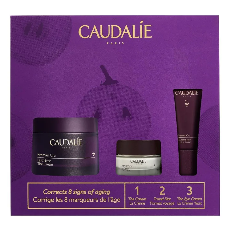 Caudalie Spring Set Cofanetto 123 Premier Cru - Crema viso ricca 50 ml + crema viso travel size 15 ml - contorno occhi 5 ml