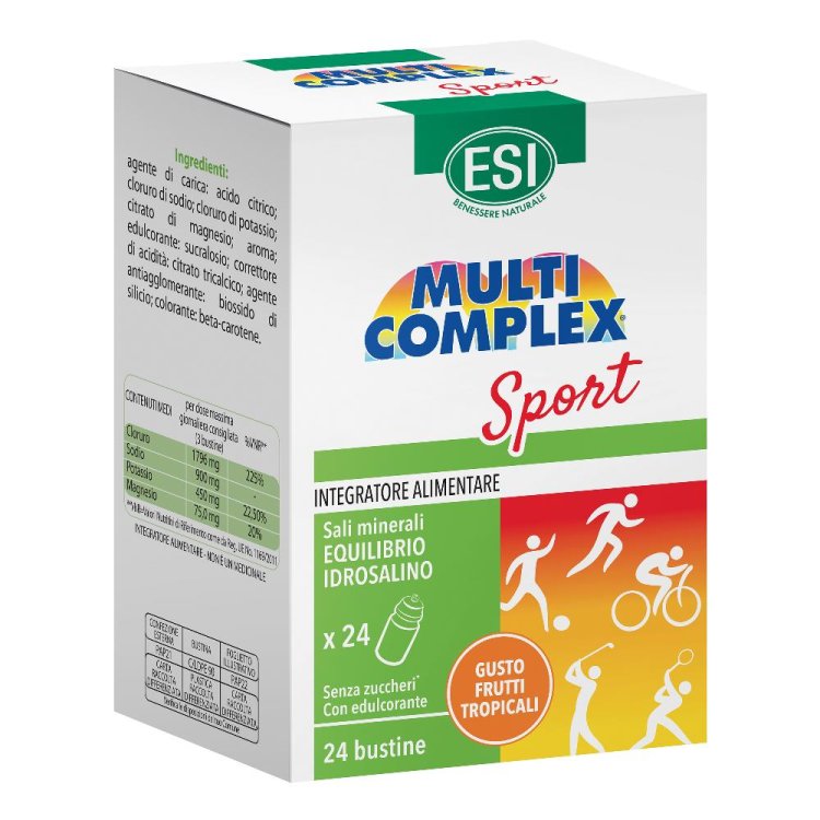 Esi Multicomplex Sport - Integratore di sali minerali per chi pratica attività sportiva - 24 bustine