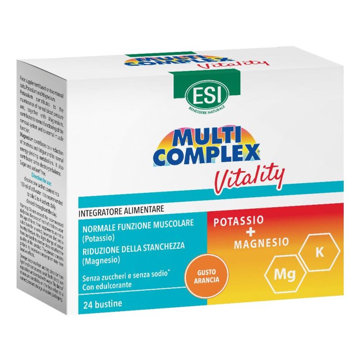Esi Multicomplex Vitality - Integratore a base di Magnesio e Potassio - 24 Bustine Esi Multicomplex Vitality - Integratore a base di Magnesio e Potassio - 24 Bustine