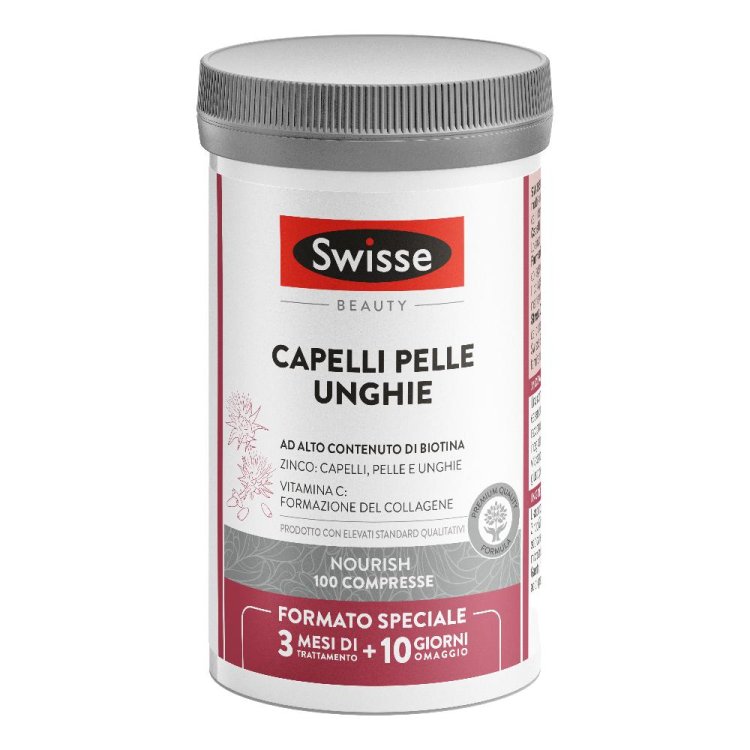 Swisse Capelli Pelle Unghie - Integratore per capelli sani e forti - 100 compresse