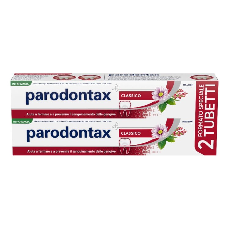 Parodontax Dentifricio Classico Bipack - Contro il sanguinamento delle gengive - 2 x 75 ml