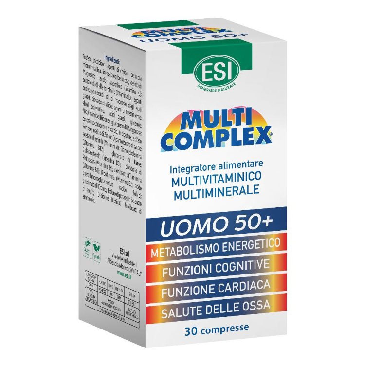 Esi Multicomplex Uomo 50+ - Integratore multivitaminico e multiminerale per uomini sopra i 50 anni - 30 compresse