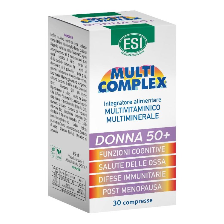 Esi Multicomplex Donna 50+ - Integratore multivitaminico e multiminerale per donne in menopausa - 30 compresse