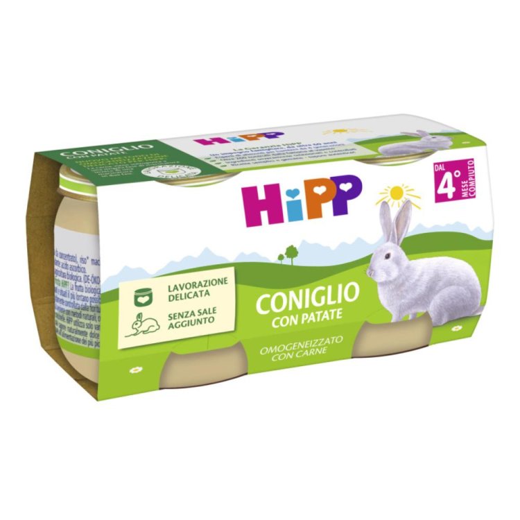 OMO HIPP Coniglio+Verd.2x80g