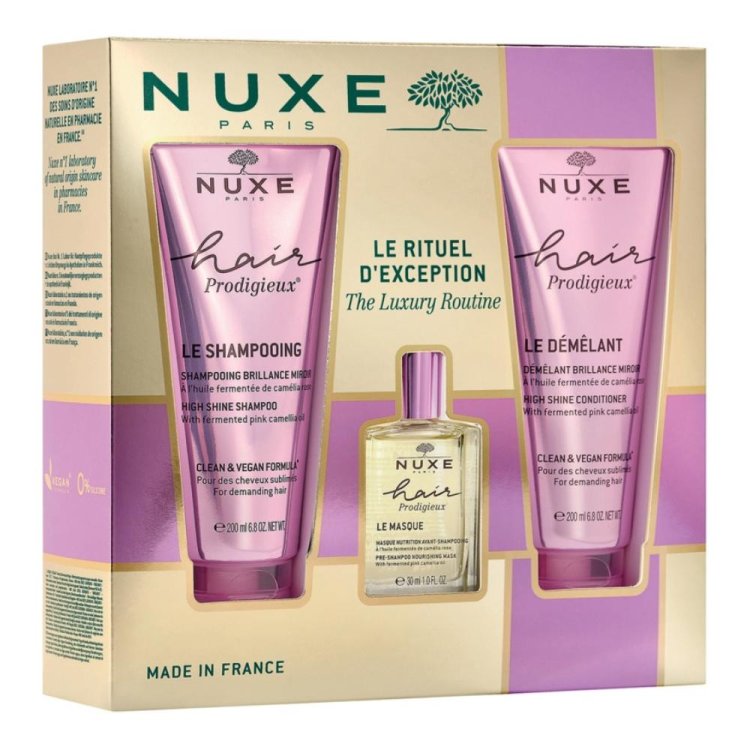 Nuxe Cofanetto di Natale 2024 Hair Prodigieux - Shampoo 200 ml + Balsamo 200 ml + Maschera pre shampoo 30 ml