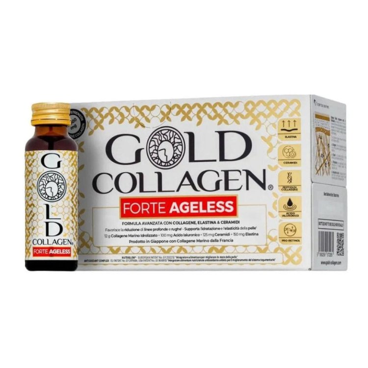 Minerva Research Labs Gold Collagen Ageless Integratore Anti-Et&agrave; 10 Flaconcini