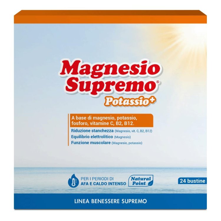 Magnesio Supremo Potassio+ - Integratore per stanchezza e affaticamento da caldo e stress - 24 buste