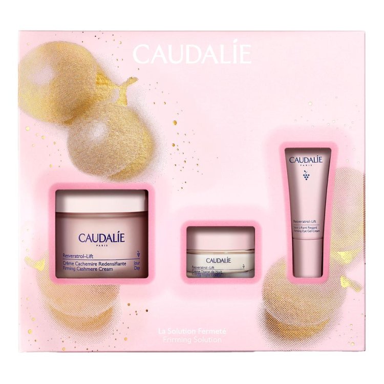 Caudalie Cofanetto di Natale 2024 Resveratrol Lift - Crema Cashmere 50 ml + Crema Tisana della Notte 15 ml + Trattamento liftante occhi 5 ml