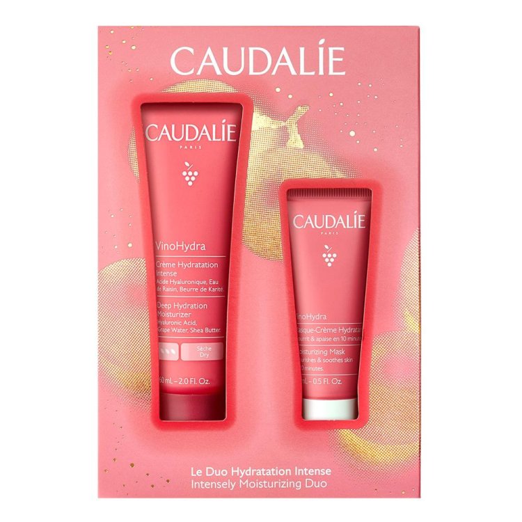 Caudalie Cofanetto di Natale 2024 Vinohydra Idratazione Intensa - Crema viso 60 ml + Maschera crema idratante 15 ml