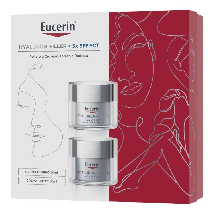 Eucerin Cofanetto di Natale 2024 Hyaluron-Filler + 3x Effect - Crema giorno SPF30 50 ml + Crema notte 50 ml