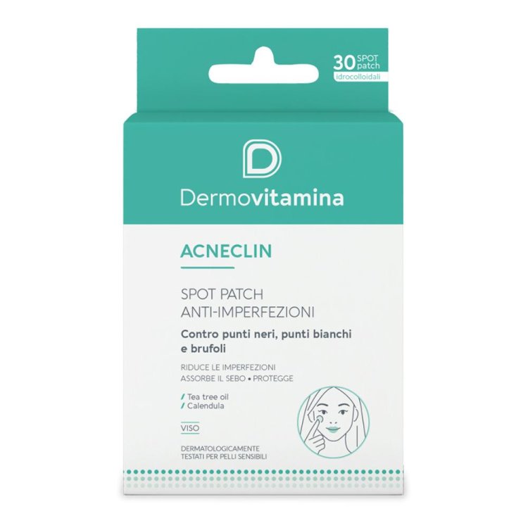 Dermovitamina Acneclin Patch Anti-Imperfezioni - Patch coprenti per brufoli, punti bianchi e neri - 30 patch 