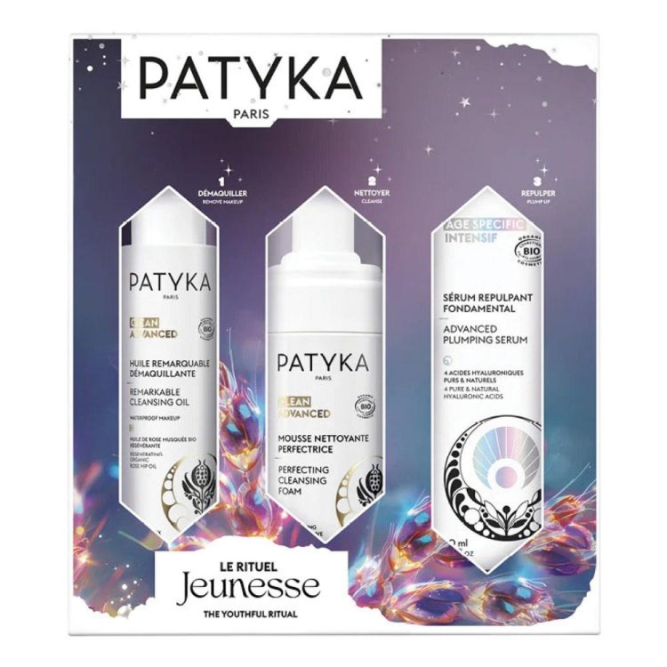 Patyka Cofanetto di Natale 2024 Il Rituale di Giovinezza - Olio struccante straordinario 100 ml + Mousse detergente perfezionante 100 ml + Siero viso rimpolpante 30 ml Patyka Cofanetto di Natale 2024 Il Rituale di Giovinezza - Olio struccante straordinario 100 ml + Mousse detergente perfezionante 100 ml + Siero viso rimpolpante 30 ml