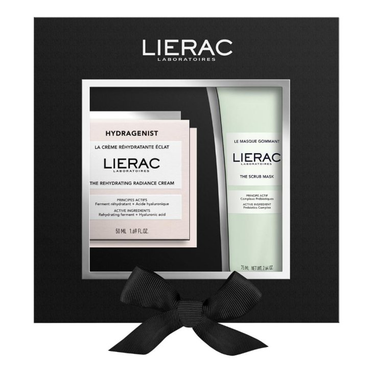 Lierac Cofanetto Natale 2024 Hydragenist Crema viso 50 ml + Maschera esfoliante 75 ml - Idea regalo idratante