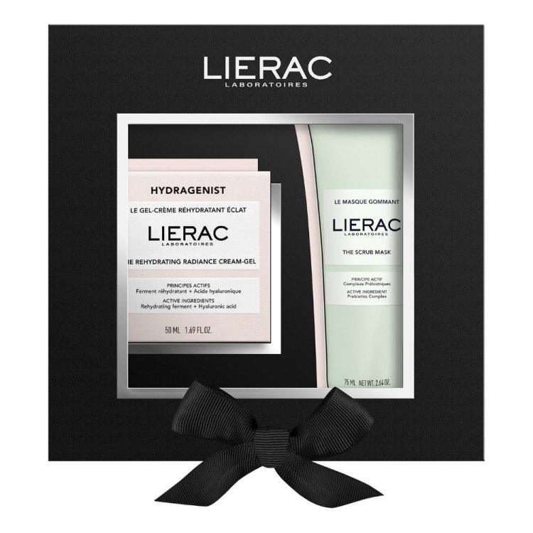 Lierac Cofanetto Natale 2024 Hydragenist Gel Crema viso 50 ml + Maschera esfoliante 75 ml - Idea regalo idratante