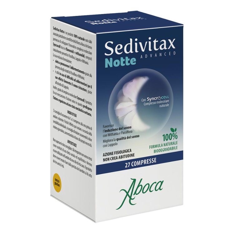 Sedivitax Notte Advanced - Favorisce il riposo notturno in caso di difficoltà ad addormentarsi - 27 compresse