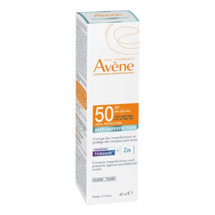 Avene Solare Fluido Anti Imperfezioni SPF50 - Fluido solare viso per prevenire i segni dell'acne - 40 ml