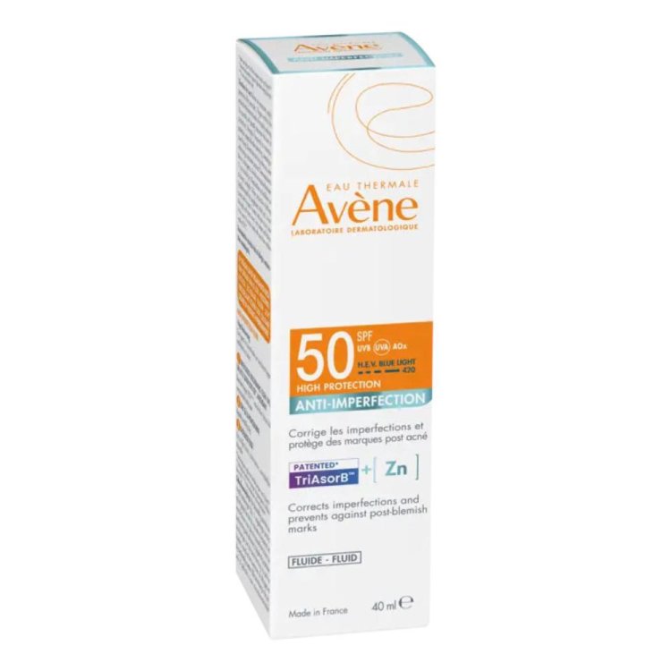 Avene Solare Fluido Anti Imperfezioni SPF50 - Fluido solare viso per prevenire i segni dell'acne - 40 ml