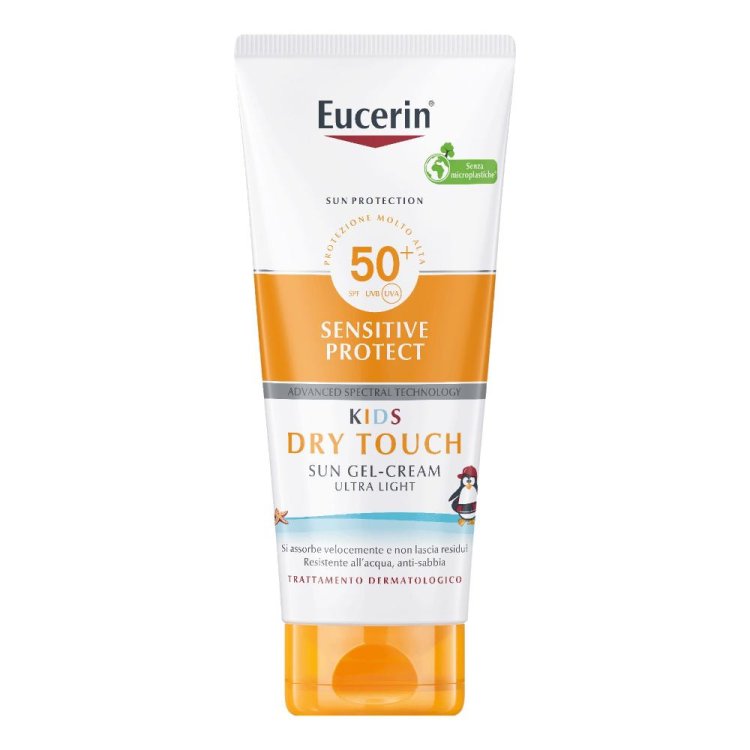 Eucerin Sun Sensitive Protect Kids Dry Touch Gel Crema SPF50+ - Protezione solare per bambini resistente all'acqua - 200 ml