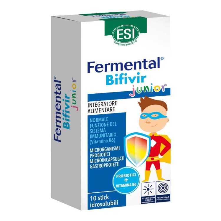 Esi Fermental Bifivir Junior - Integratore alimentare per il benessere della flora intestinale - 10 stick idrosolubili