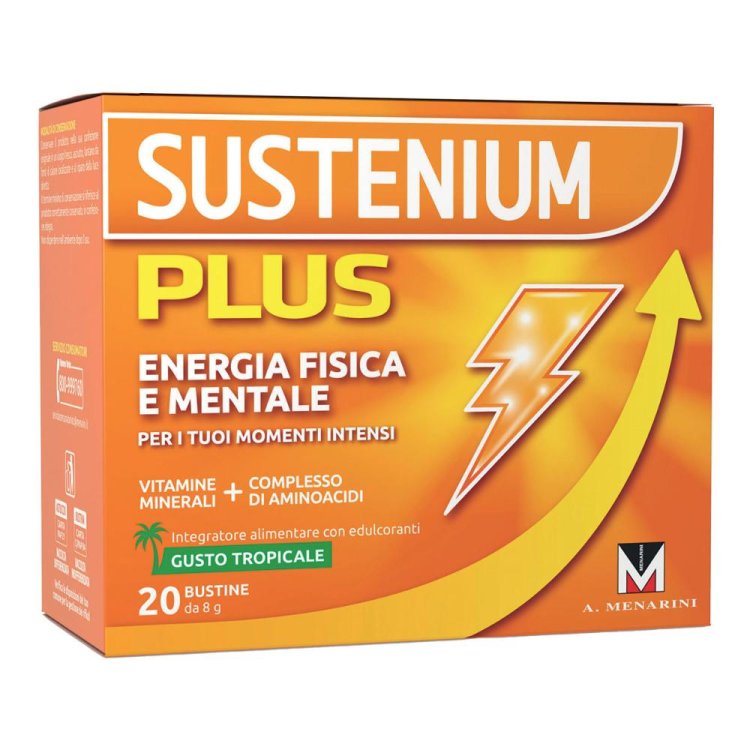 Sustenium Plus - Integratore alimentare energizzante - Gusto Tropicale - 20 buste Sustenium Plus - Integratore alimentare energizzante - Gusto Tropicale - 20 buste