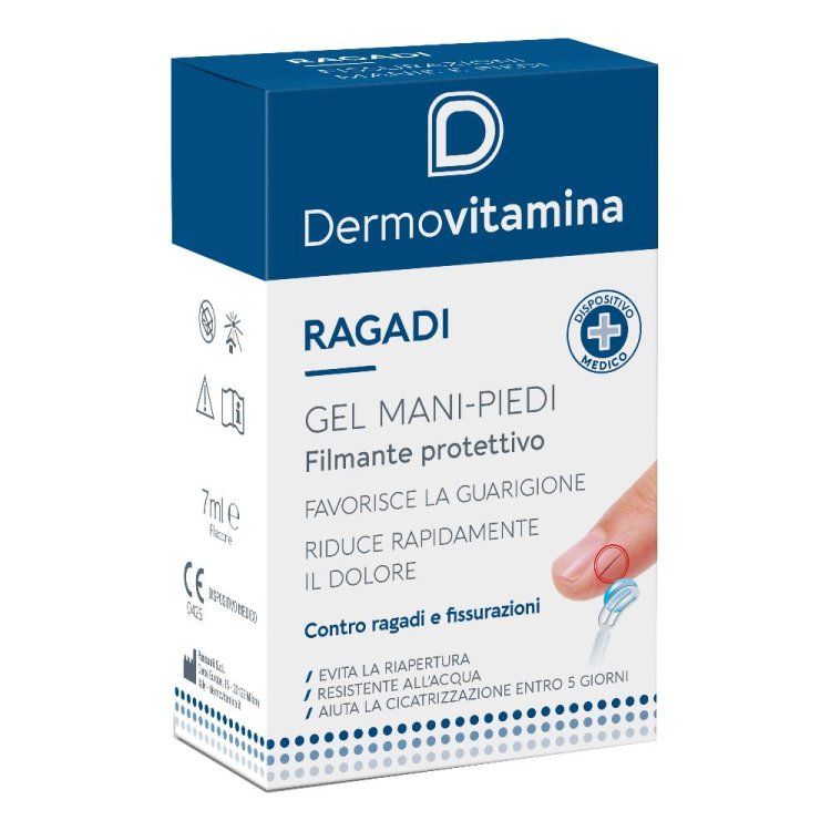Dermovitamina Ragadi Gel Mani Piedi - Gel cicatrizzante per ragadi e fissurazioni - 7 ml