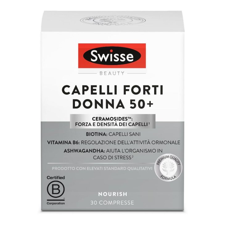 Swisse Capelli Forti Donna 50+ - Integratore per capelli per donne in menopausa - 30 compresse Swisse Capelli Forti Donna 50+ - Integratore per capelli per donne in menopausa - 30 compresse