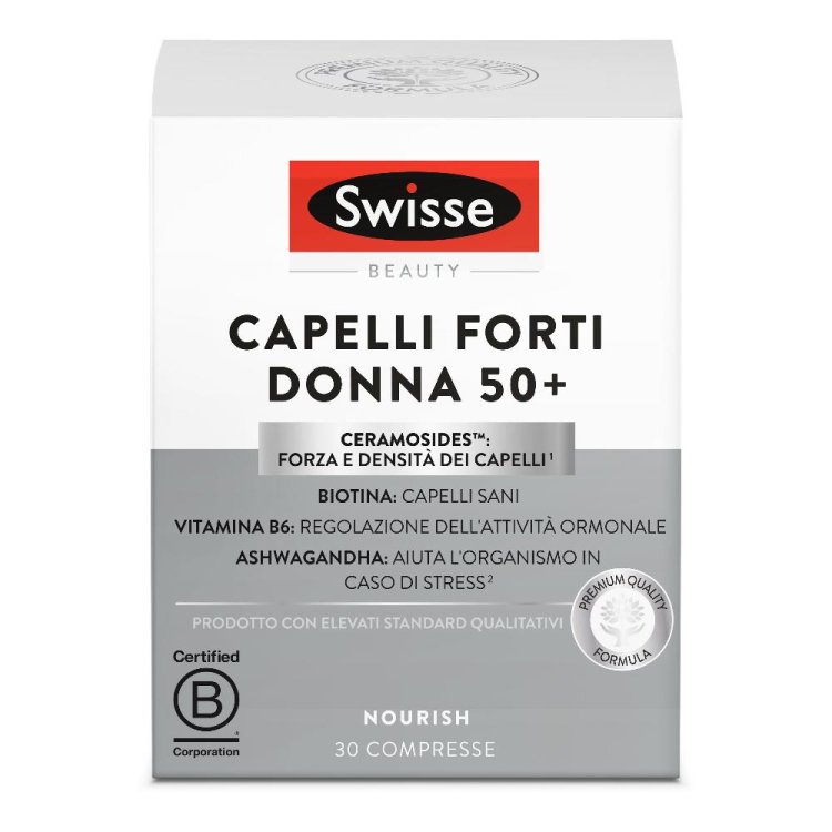 Swisse Capelli Forti Donna 50+ - Integratore per capelli per donne in menopausa - 30 compresse