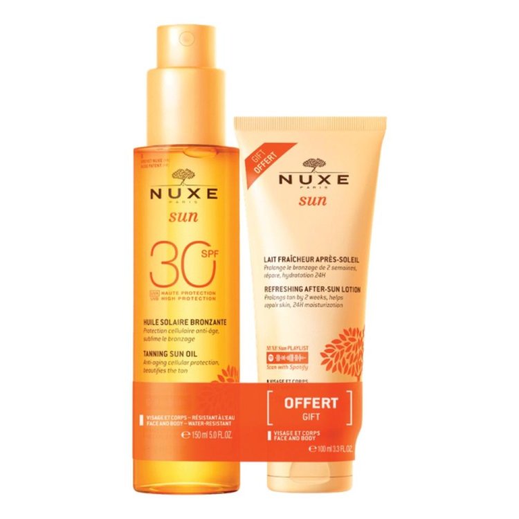 Nuxe Sun Duo Olio Solare SPF30 + Latte Doposole - Olio solare per corpo 150 ml + Latte doposole viso e corpo 100 ml Nuxe Sun Duo Olio Solare SPF30 + Latte Doposole - Olio solare per corpo 150 ml + Latte doposole viso e corpo 100 ml